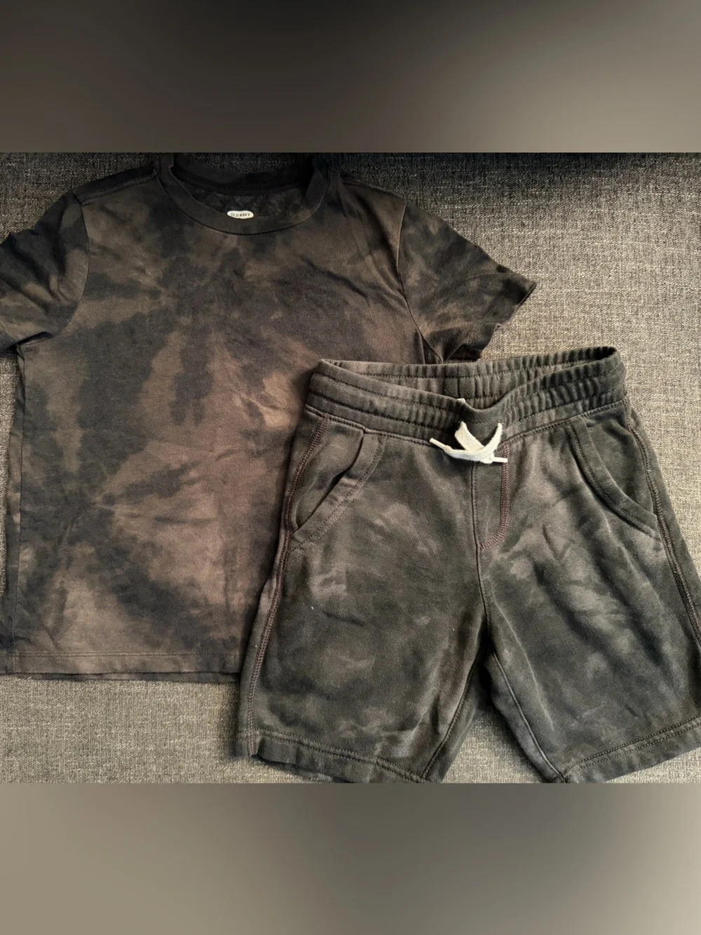 Old Navy Black Tie-Dye Kids Sweatshirt & Jogger Shorts Set